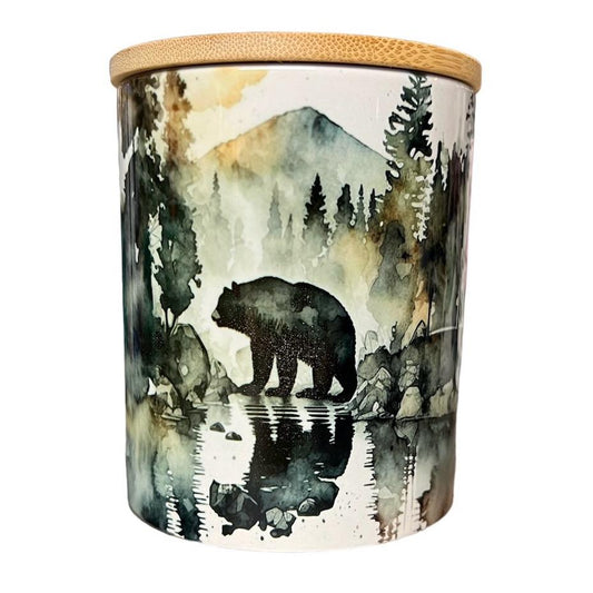 Bear in Mountain Forest soy wax candle