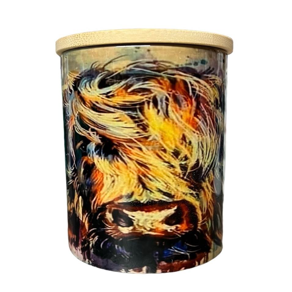 Highland cow - live like someone left the gate open soy wax candle
