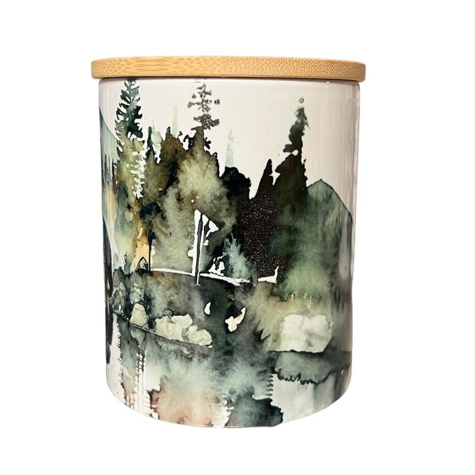 Bear in Mountain Forest soy wax candle