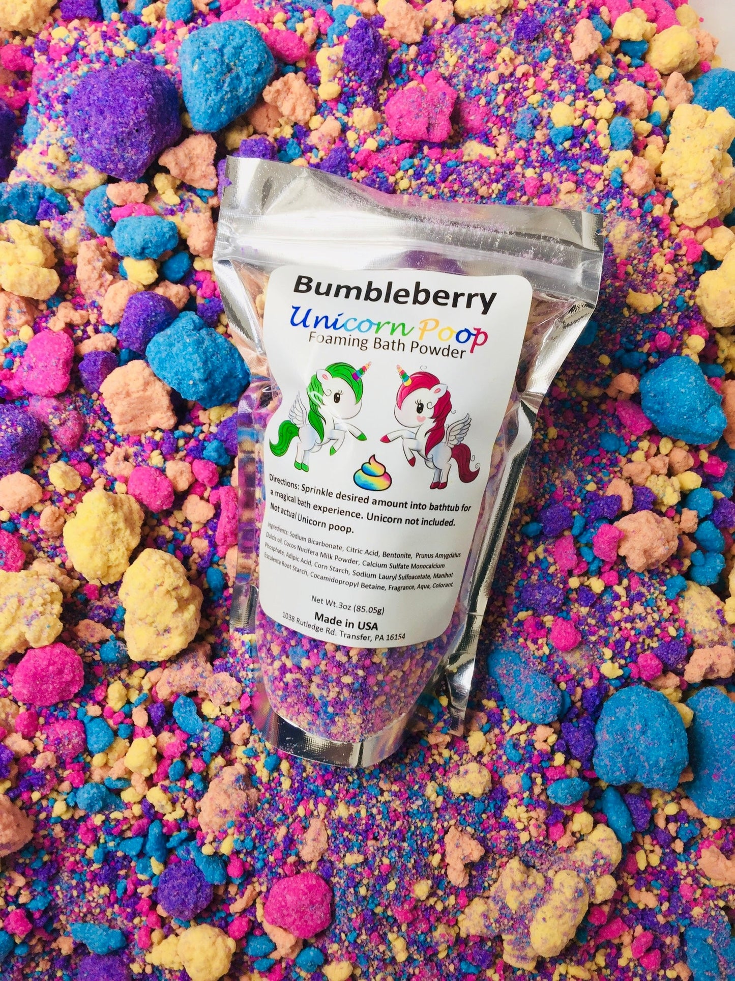 Unicorn Poop Foaming Bath Bomb Fizzies