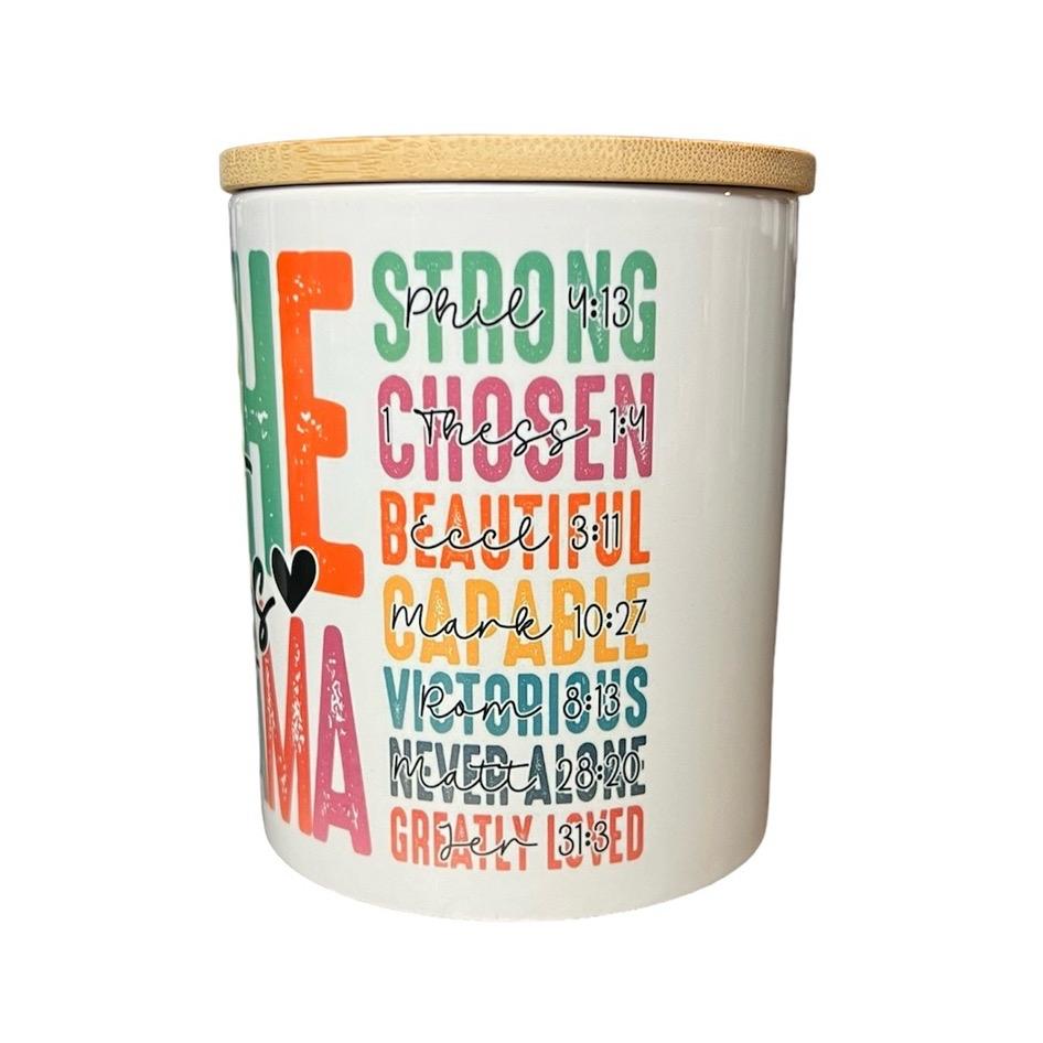 She is Mama inspirational soy wax candle